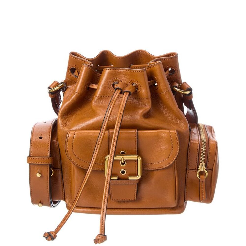 Chloé Leather Bucket Bag, Brown